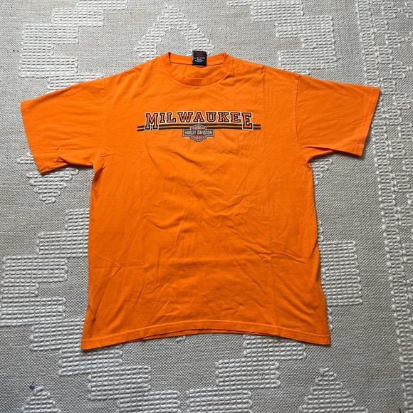 Harley-Davidson Other - Vintage 90’s Harley Davidson Milwaukee Orange Tee
